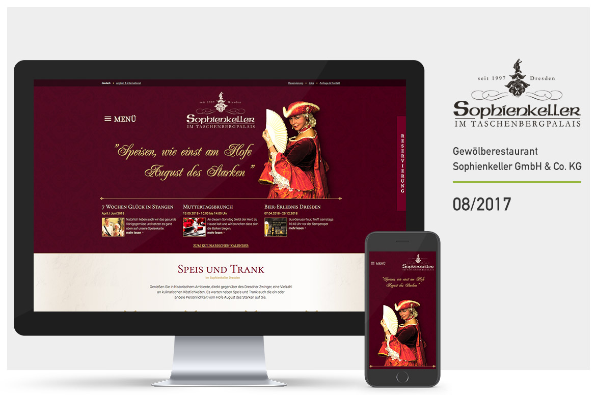 Webseite im barocken Design